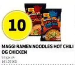 Bunnpris Maggi ramen noodles hot chili og chicken tilbud
