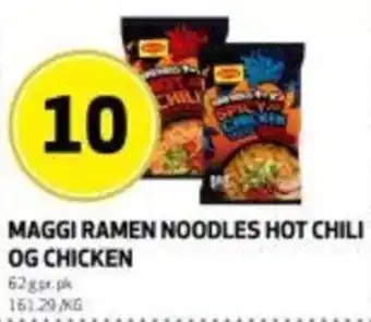 Bunnpris Maggi ramen noodles hot chili og chicken tilbud