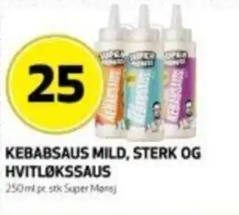 Bunnpris Kebabsaus mild, sterk og hvitløkssaus tilbud