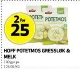 Bunnpris Hoff potetmos gressløk & melk tilbud