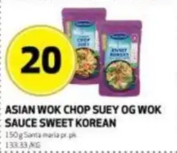 Bunnpris Asian wok chop suey og wok sauce sweet korean tilbud