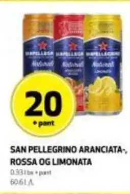 Bunnpris San pellegrino aranciata, rossa og limonata tilbud