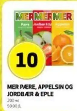 Bunnpris Mer pære, appelsin og jordbær & eple tilbud