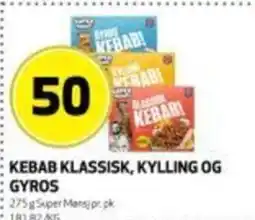 Bunnpris Kebab klassisk, kylling og gyros tilbud