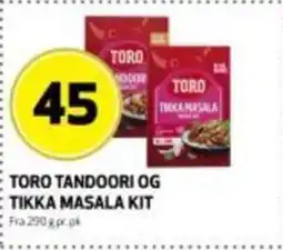 Bunnpris Toro tandoori og tikka masala kit tilbud