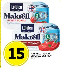 Bunnpris Makrell i tomat original og spicy tilbud