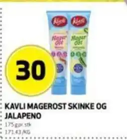 Bunnpris Kavli magerost skinke og jalapeno tilbud