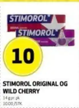 Bunnpris Stimorol original og wild cherry tilbud