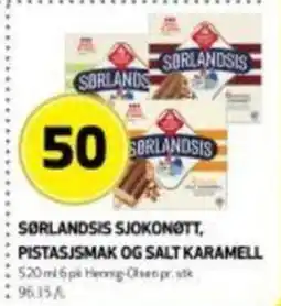 Bunnpris Sørlandsis sjokonott, pistasismak og salt karamell tilbud