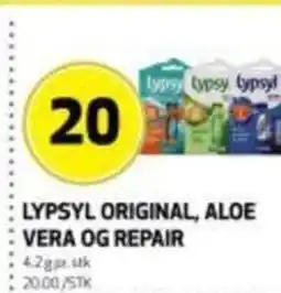 Bunnpris Lypsyl original, aloe vera og repair tilbud