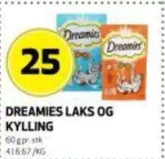 Bunnpris Dreamies laks og kylling tilbud