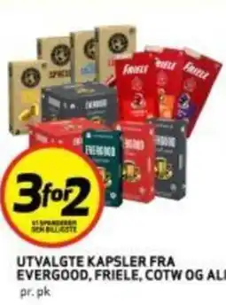 Bunnpris Utvalgte kapsler fra evergood, friele, cotw og ali tilbud