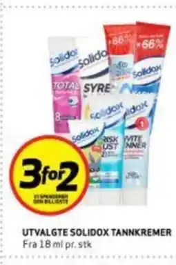 Bunnpris Utvalgte solidox tannkremer tilbud
