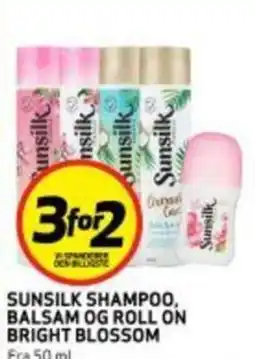 Bunnpris Sunsilk shampoo, balsam og roll on bright blossom tilbud