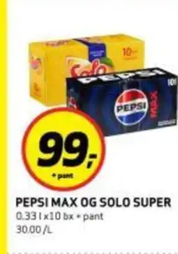 Bunnpris Pepsi max og solo super tilbud
