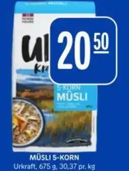 Bunnpris Müsli 5-korn tilbud