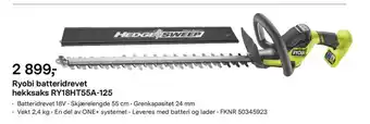 Ryobi batteridrevet hekksaks ry18ht55a-125