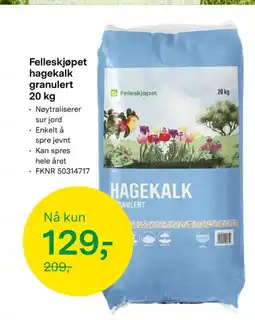 Felleskjøpet Felleskjøpet hagekalk granulert tilbud