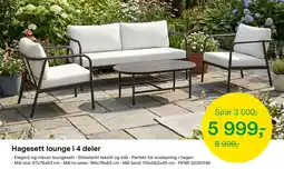 Felleskjøpet Hagesett lounge i 4 deler tilbud