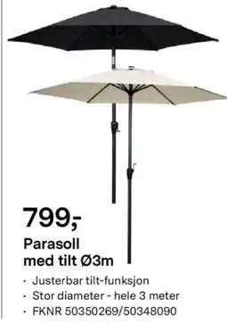 Felleskjøpet Parasoll med tilt 03m tilbud