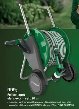 Felleskjøpet Felleskjøpet slangevogn sett 20 m tilbud