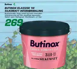 Coop Byggmix Butinox klassisk 10/ silkematt interiørmaling tilbud