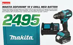 Coop Byggmix Makita ddf490wf 18 v drill med batteri tilbud