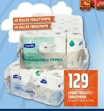 Coop Obs Lambi toalett-/ tørkepapir tilbud