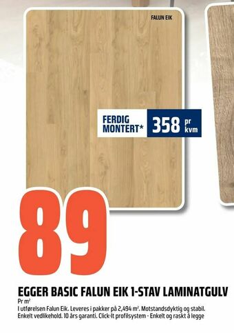 Coop Obs Egger basic falun eik 1-stav laminatgulv tilbud