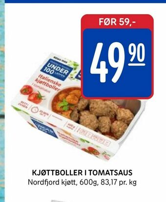 Rema 1000 Kjøttboller i tomatsaus tilbud