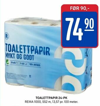 Rema 1000 Toalettpapir 24-pk tilbud