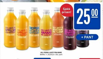 Rema 1000 All fersk juice fra bare tilbud