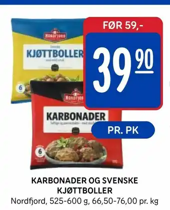 Rema 1000 Karbonader og svenske kjøttboller tilbud