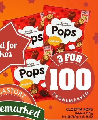 Coop Mega Cloetta pops tilbud