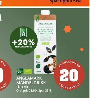 Coop Mega Änglamark mandeldrikk tilbud