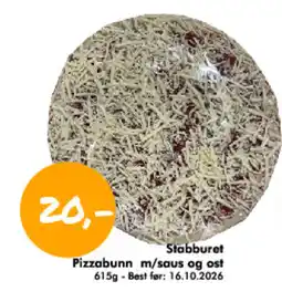 Havaristen Stabburet pizzabunn m/saus og ost tilbud
