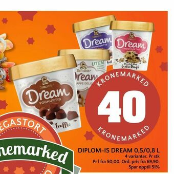Coop Mega Diplom-is dream 0,5/0,8 l tilbud