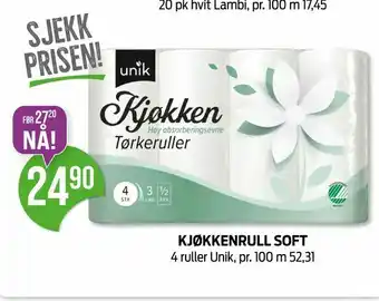 Kiwi Kjøkkenrull soft tilbud