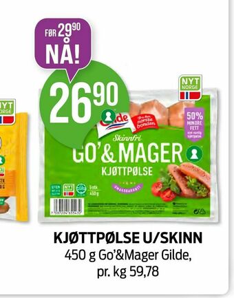 Kiwi Kjøttpølse u/skinn tilbud