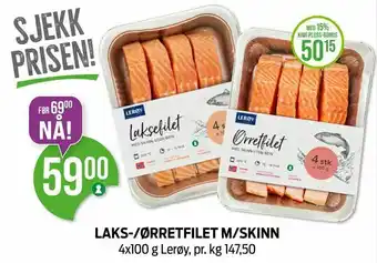 Kiwi LAKS-/ØRRETFILET M/SKINN tilbud