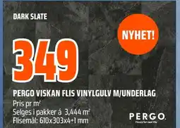 Coop Obs Pergo viskan flis vinylgulv m/underlag tilbud