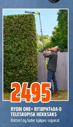 Coop Obs Ryobi One + RY18PHT40A-0 Teleskopisk hekksaks tilbud