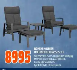 Coop Obs Bohem Holmen recliner terrassesett tilbud