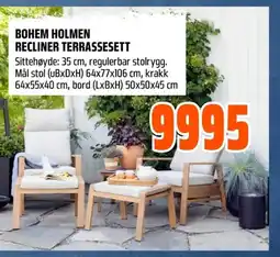 Coop Obs Bohem Holmen recliner terrassesett tilbud