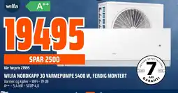 Coop Obs Wilfa Nordkapp 30 varmepumpe 5400 w, ferdig montert tilbud