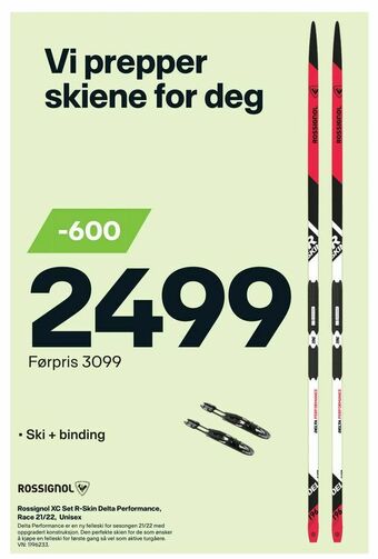 XXL Sport Rossignol XC Set R-Skin Delta Performance, Race 21/22, Unisex. tilbud