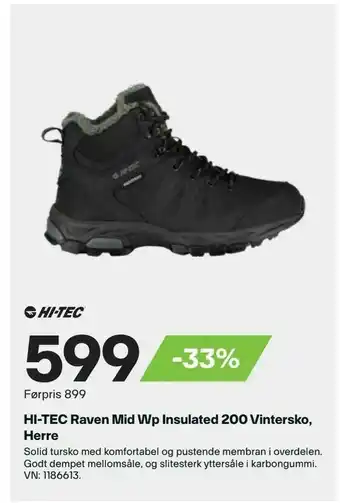 XXL Sport HI-TEC Raven Mid Wp Insulated 200 Vintersko, Herre tilbud