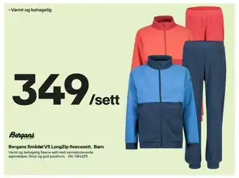 XXL Sport Bergans Smådøl V5 LongZip fleecesett, Barn tilbud