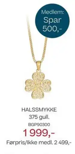 Bjørklund Halssmykke 375 gull. tilbud