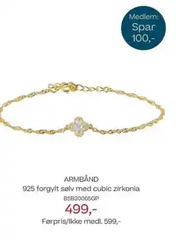 Bjørklund Armbånd 925 forgylt sølv med cubic zirkonia tilbud